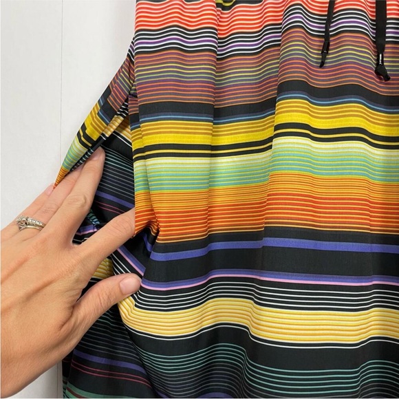 ATHLETA Vibrant colorful Sleeveless Sundress Midi Sun Dress stripe pattern Sz XS - Picture 4 of 16